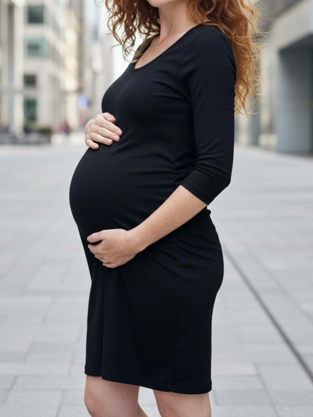 Liz Lange women’s size XL black Maternity midi dress